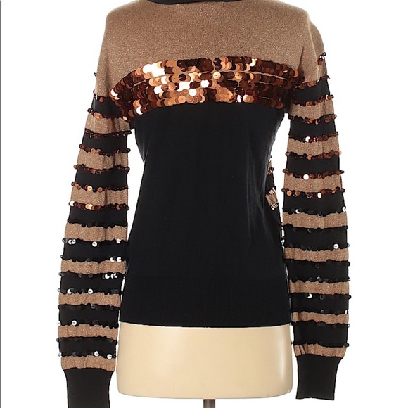 *HP* Marc Jacobs sequin sweater s black gold - Picture 2 of 5